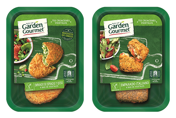 Imagen del empanado italiano y del empanado de espinacas y queso de Garden Gourmet