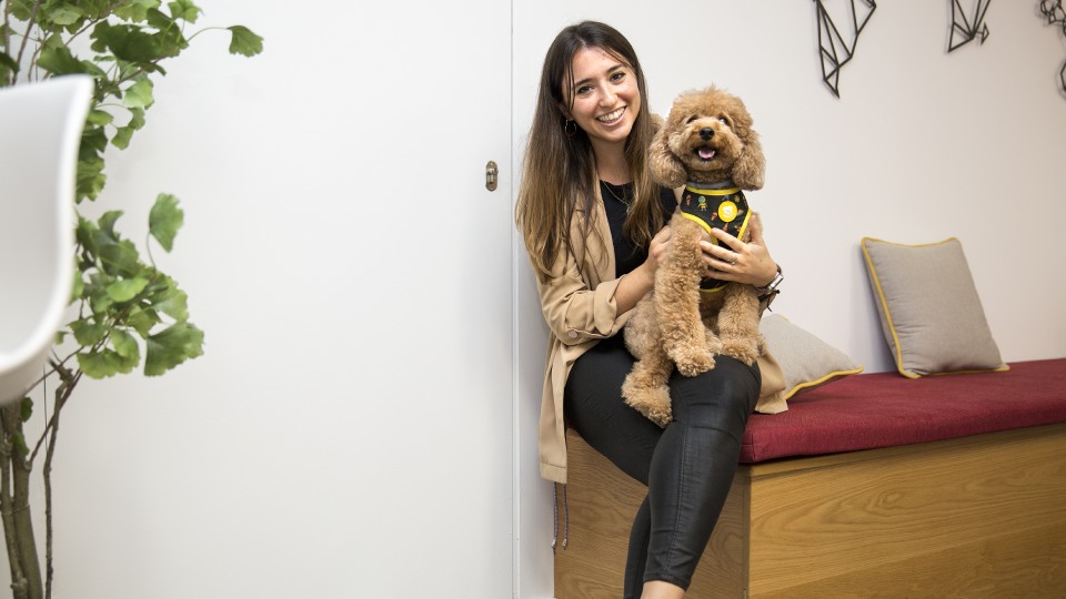 girl with her dog