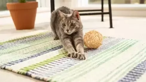 Gato estirandose