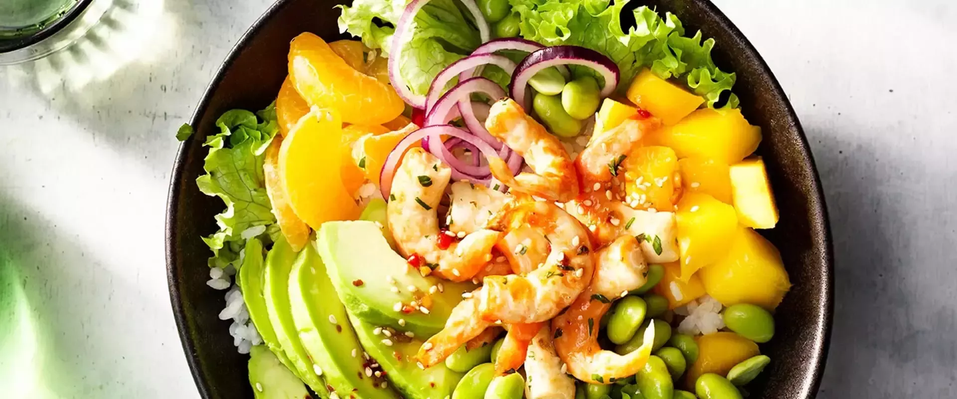 Ensalada de camarones de origen vegetal