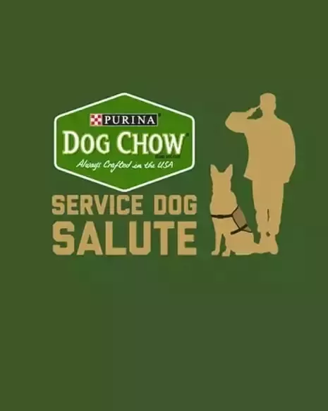 Banner del programa Dog Chow Service Dog Salute