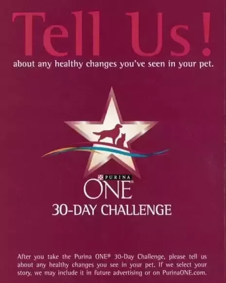 Purina One boleto de publicidad