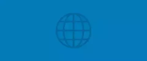 Icono azul ilustrado con el globo terráqueo
