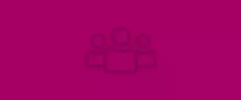 Icono rosa ilustrado con tres personas
