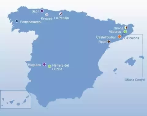 Mapa de nuestras oficinas
