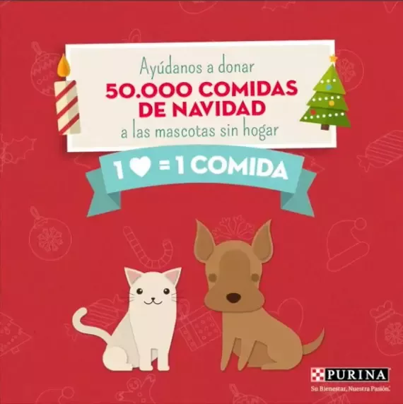 PURINA donará 50.000 comidas para mascotas estas Navidades