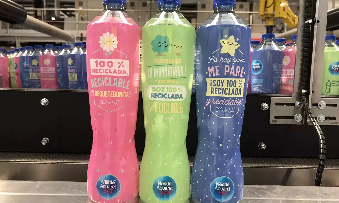 Botella de plástico reciclado Nestlé Aquarel